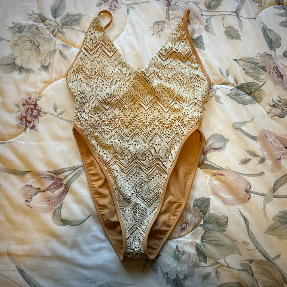 FREE PEOPLE crochet one piece swim - Picture 4 of 6